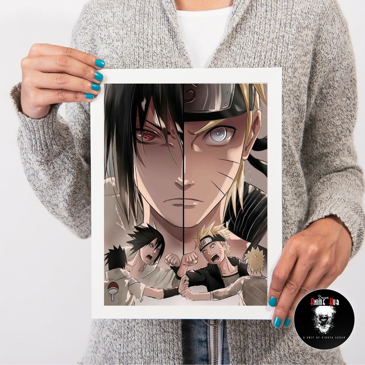 Naruto & Sasuke : Brothers/Friends/Comrades Wall Poster Frame