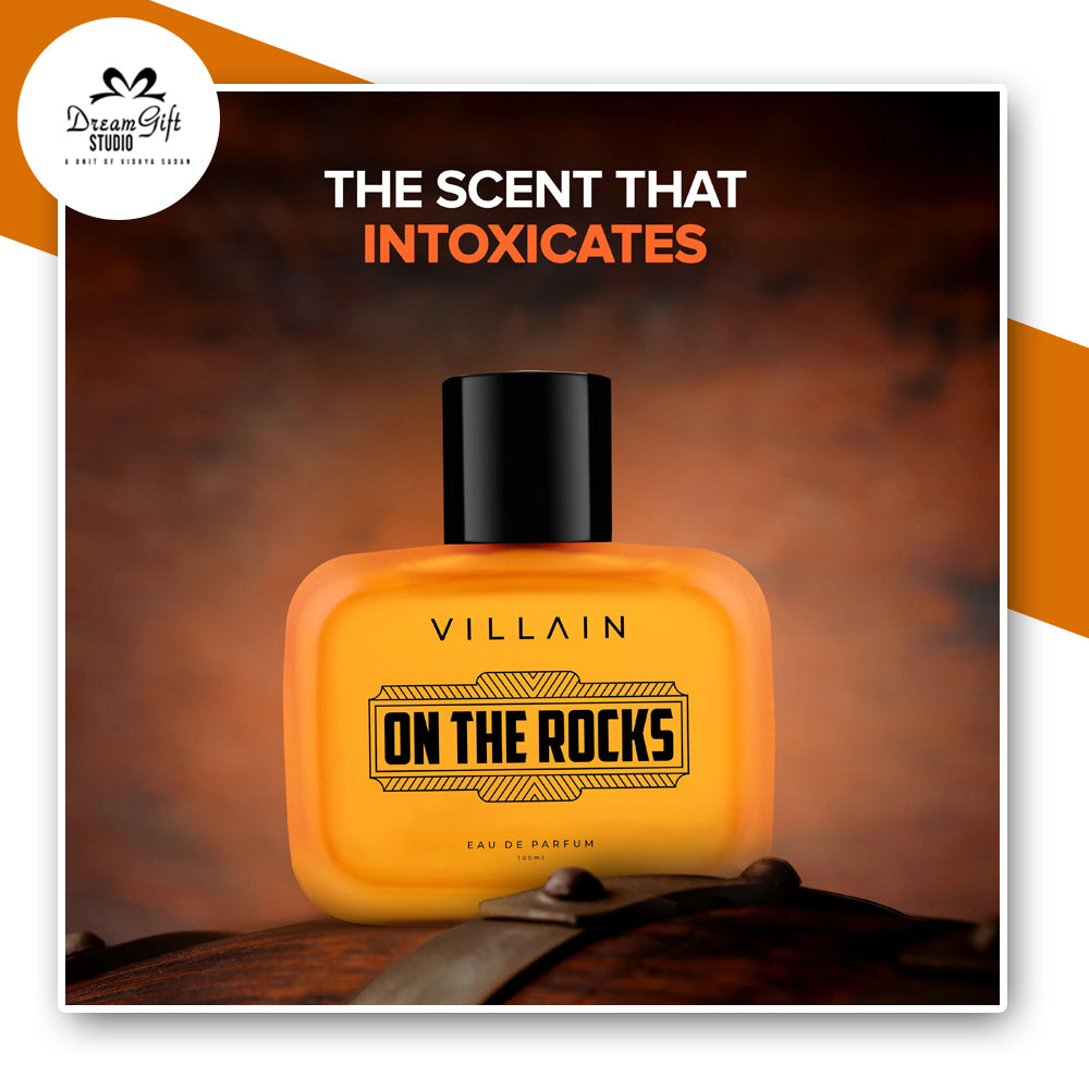 Villain On The Rocks Eau De Parfum for Men | Woody & Citrus Long-Lasting Fragrance | 100ml