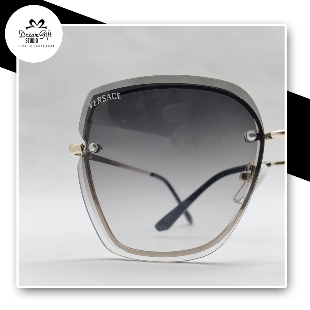 Versace Gradient Cat-Eye Sunglasses – Gold Frame with Smoke Fade Lenses