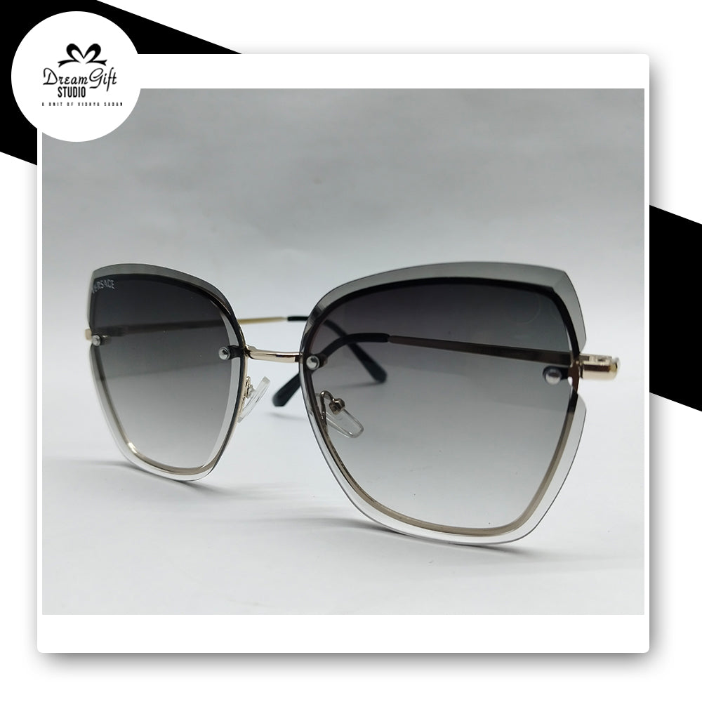 Versace Gradient Cat-Eye Sunglasses – Gold Frame with Smoke Fade Lenses
