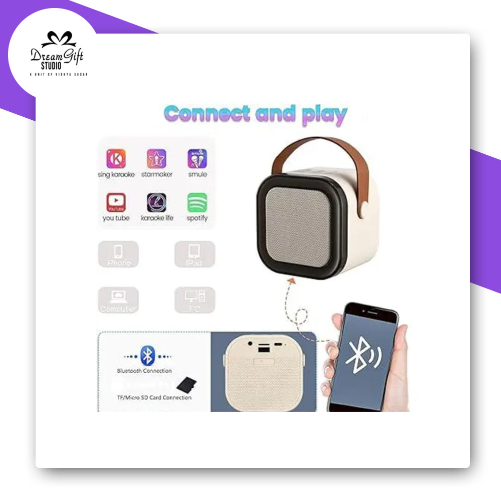 K12 Portable Bluetooth Speaker with Wireless Karaoke Mic โ 16W AeroSound 360ยฐ Audio, RGB Lights, TF/USB Support, Upto 6Hr Playtime