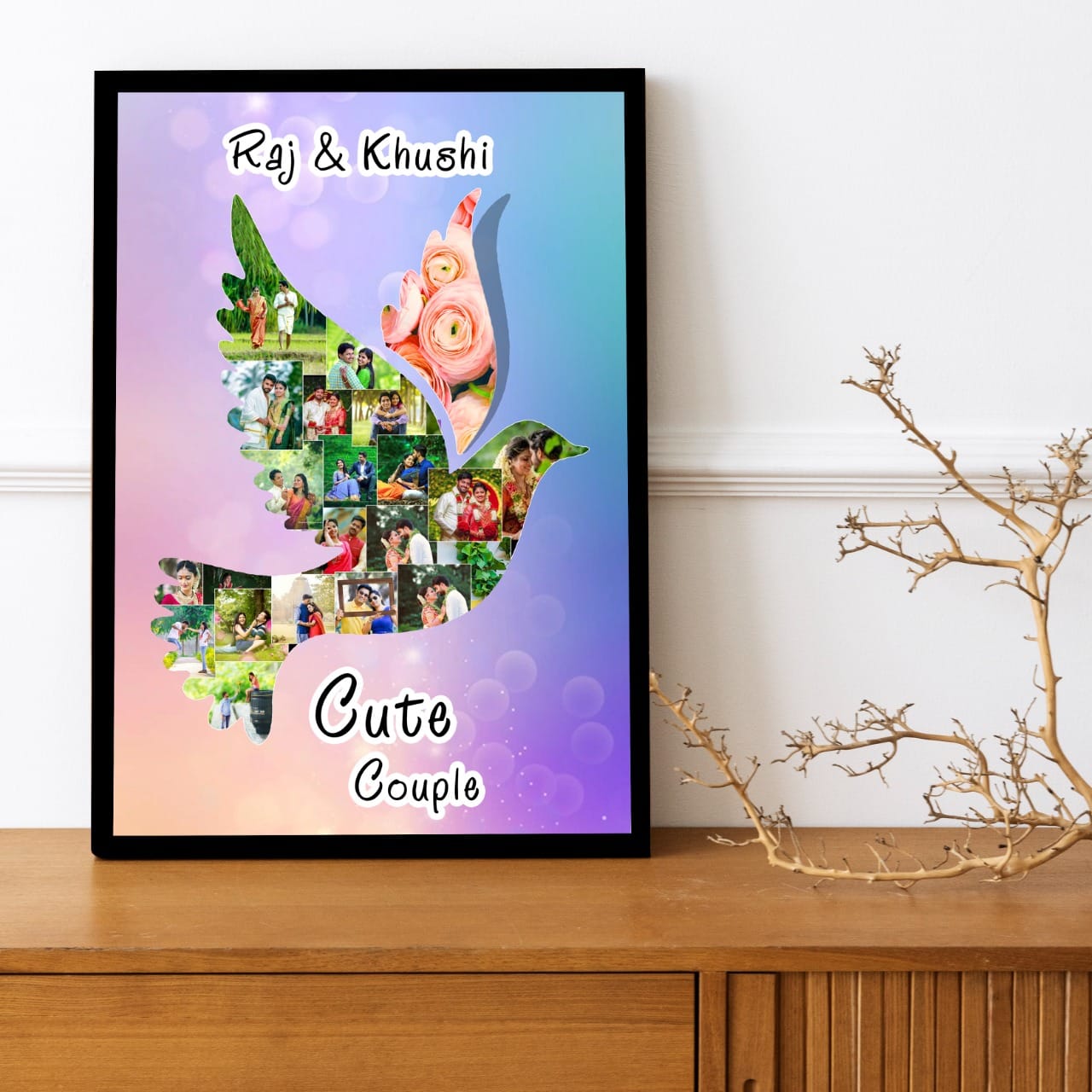 personalised couple photo frames new design collage wall hanging portrait