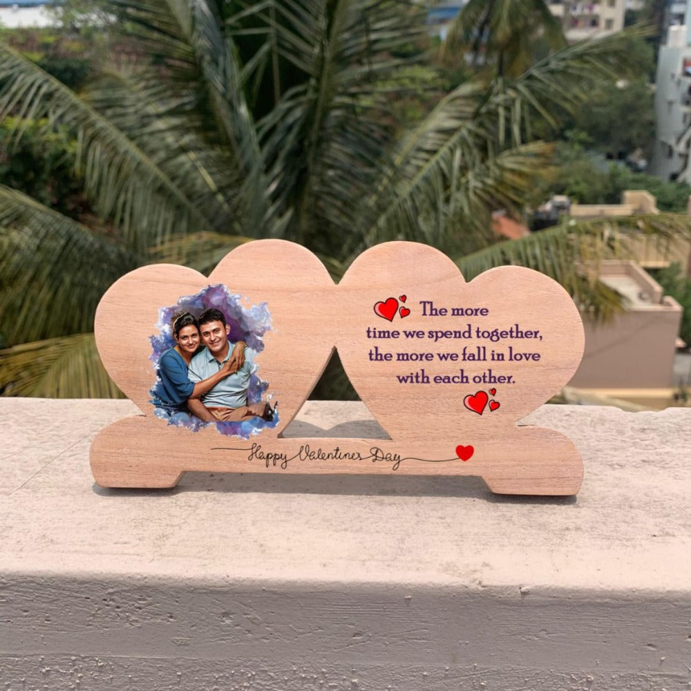 Valentine's special : "Double Heart Wooden Frame"
