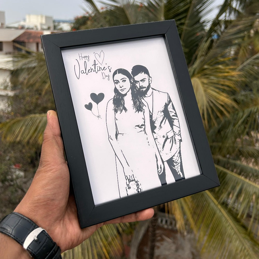 Valentines Special 'Couple Digital Sketch Frame'