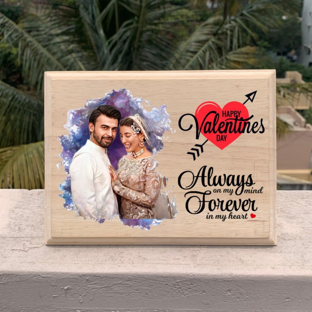 "Heartfelt Impressions: Artistic Wooden Frame for Valentine's Day"
