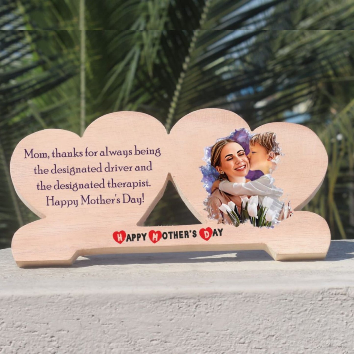 Mother's Day special : Personalized Double ❤ wooden Frame