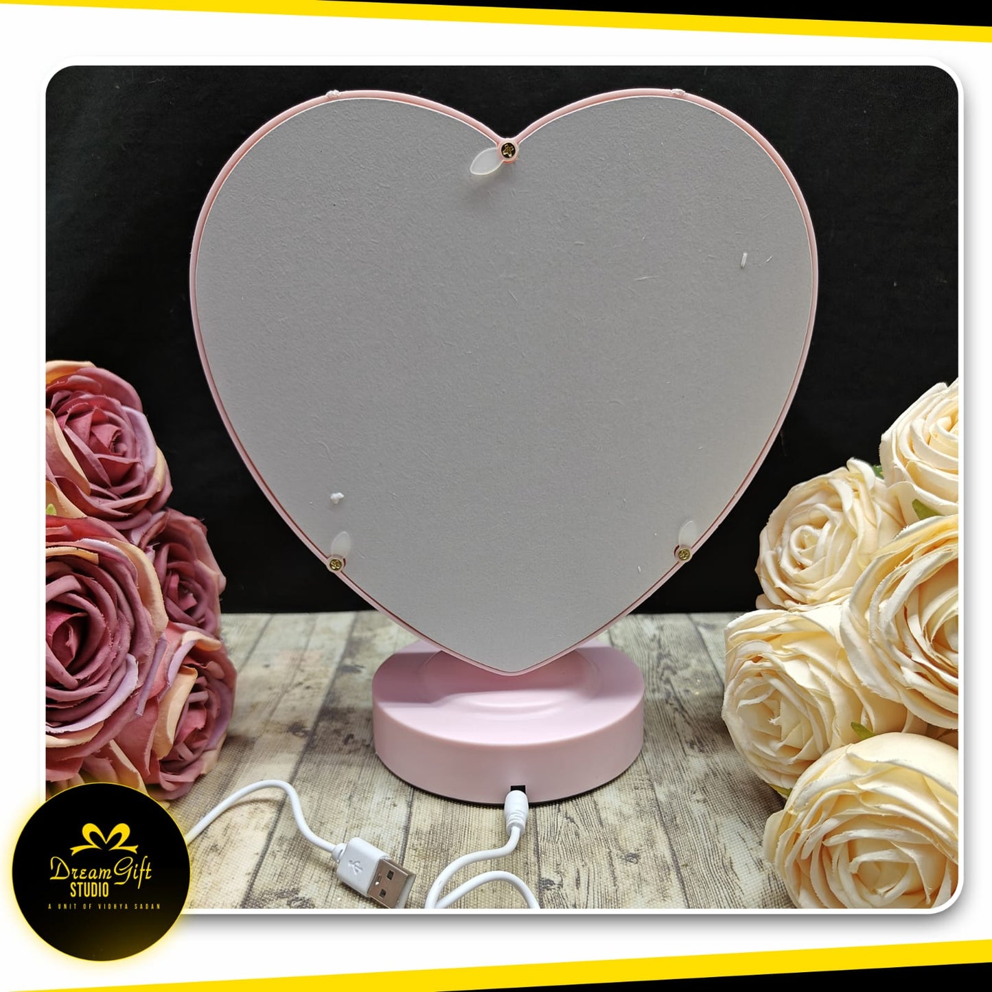Personalized Floral Heart Frame