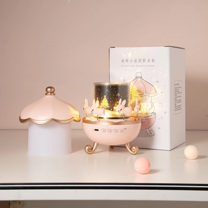 Bunny’s Carousel Rotating Night Light – LED Bunny Projector Lamp for Baby Room