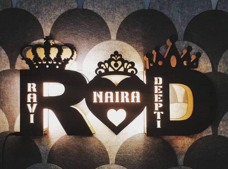 Personalized wooden Couple Lamps