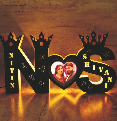 Personalized wooden Couple Lamps