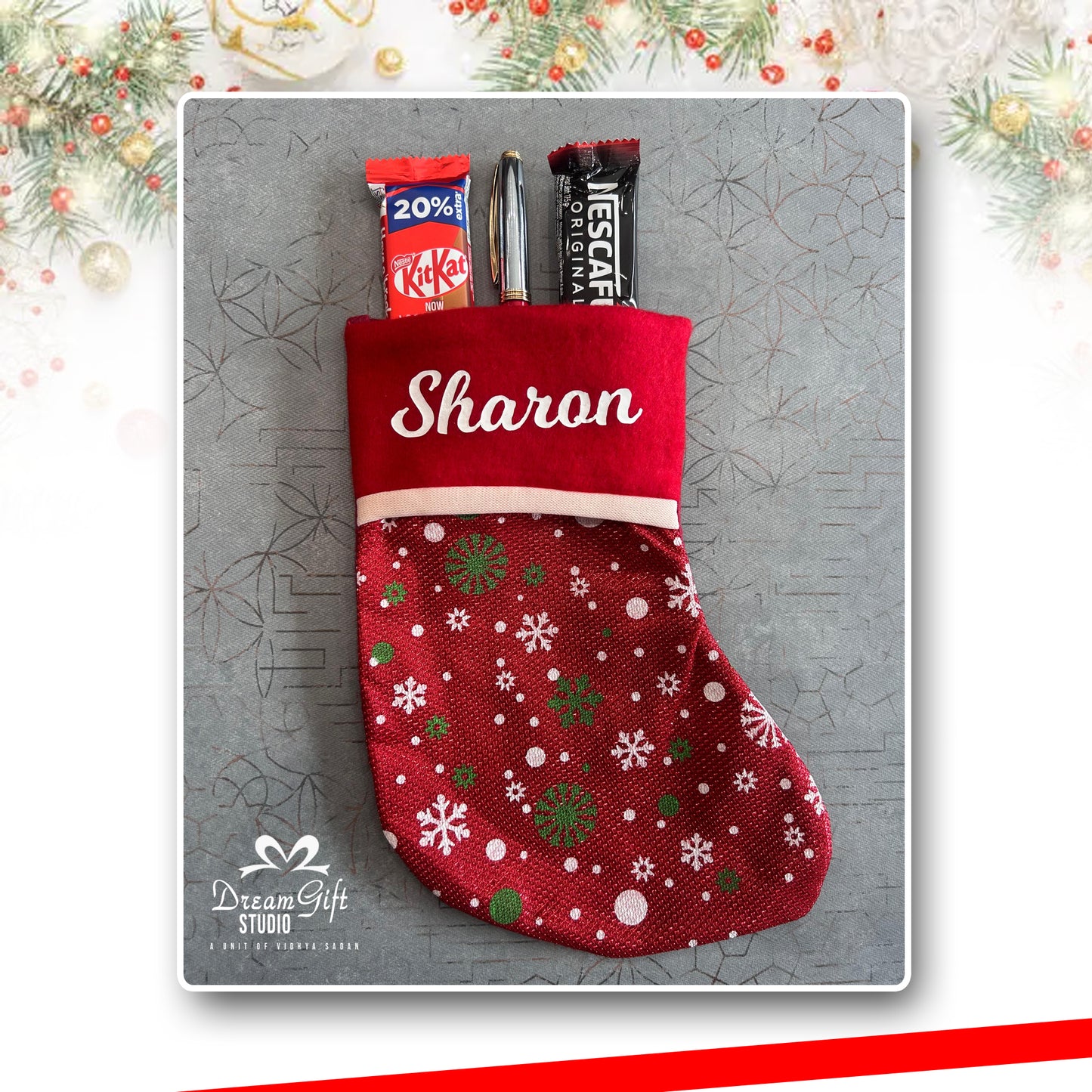 personalized christmas stocking gift set