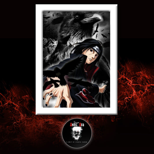 "Eternal Nightfall: Itachi's Raven Reverie" wall Frame