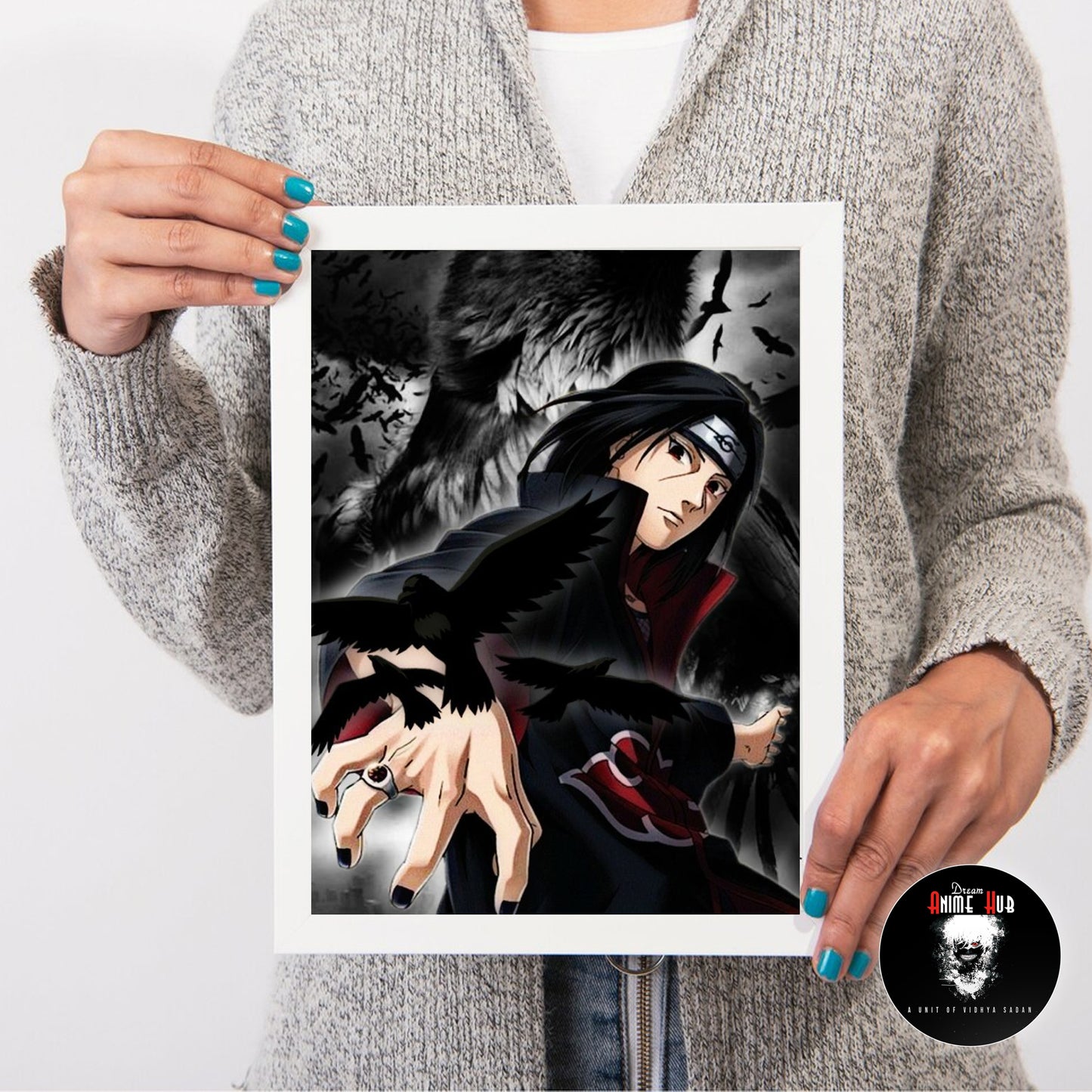 "Eternal Nightfall: Itachi's Raven Reverie" wall Frame