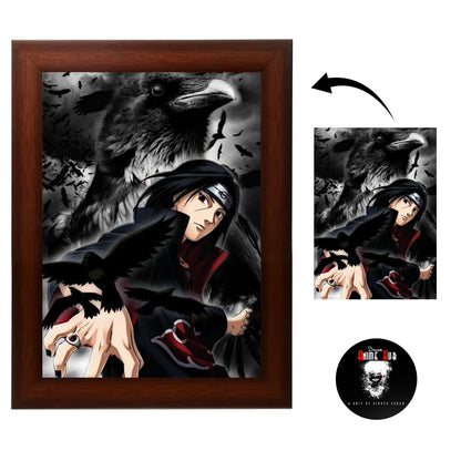 "Eternal Nightfall: Itachi's Raven Reverie" wall Frame