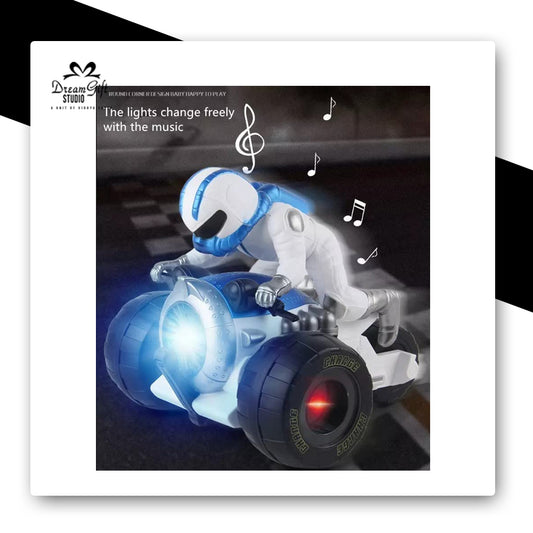 Stunt Motorcycle Battery Toy with Rider