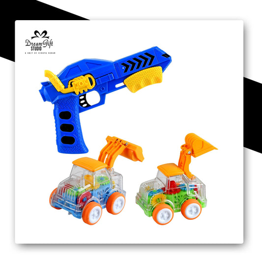 Toy Car Launcher Gun Transparent Gear truck