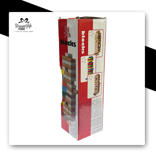 54 Pcs Jenga colored