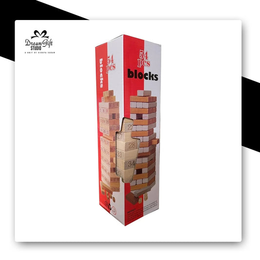 54 Pcs Jenga Wooden