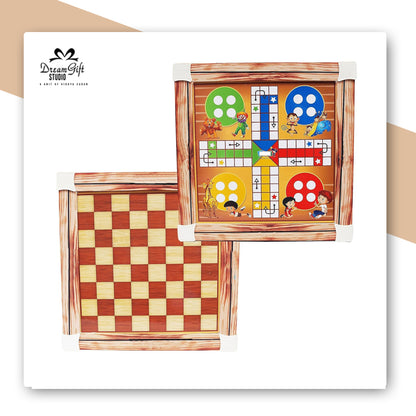 Kirat wooden Chess & Ludo set ( Double sided )
