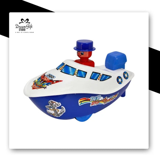 Push & Go Motor Boat Toy with Captain