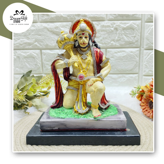Jai Hanuman – Premium Bajrangbali Idol in Marble Dust & Resin