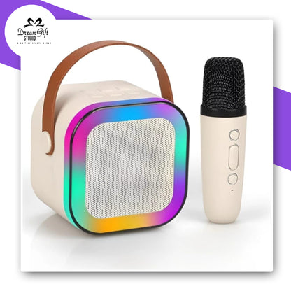 K12 Portable Bluetooth Speaker with Wireless Karaoke Mic – 16W AeroSound 360° Audio, RGB Lights, TF/USB Support, Upto 6Hr Playtime