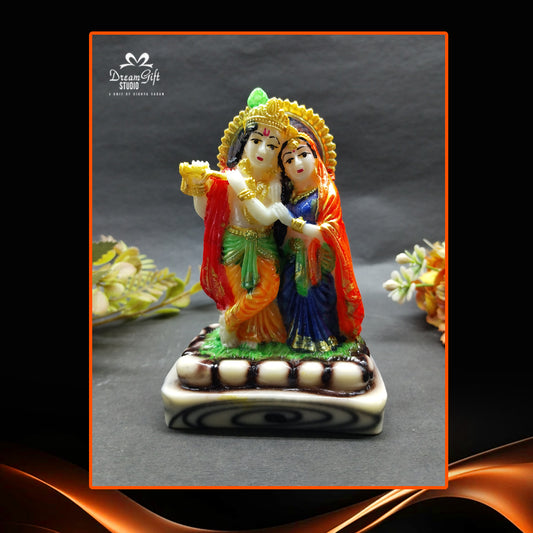 Eternal Bond : Multicolor Radha Krishna Small Idol