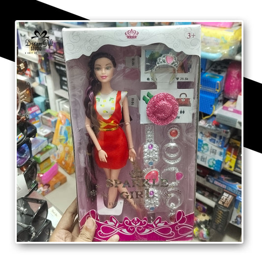 Sparkle Girl Fashion Doll with Crown & Accessories
