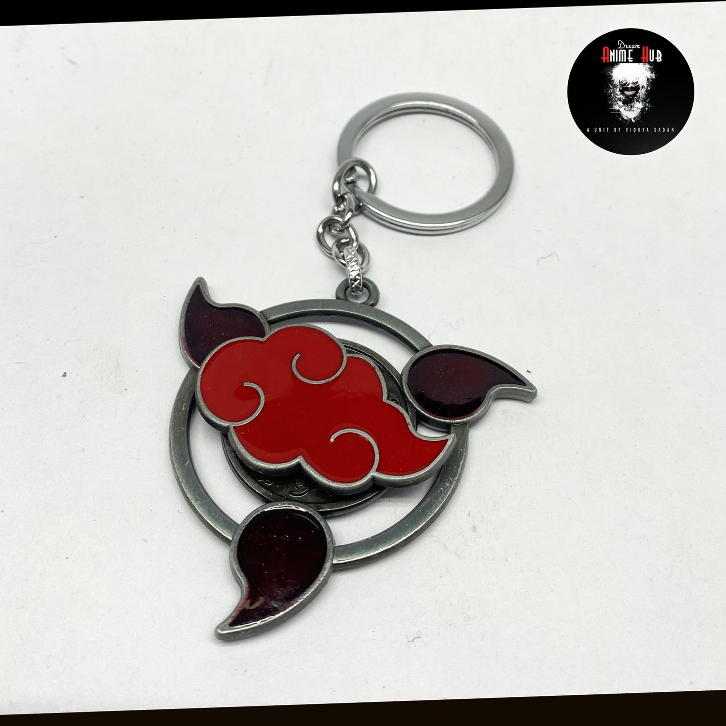 Naruto Akatsuki  Sharingan  Revolving metal keychain