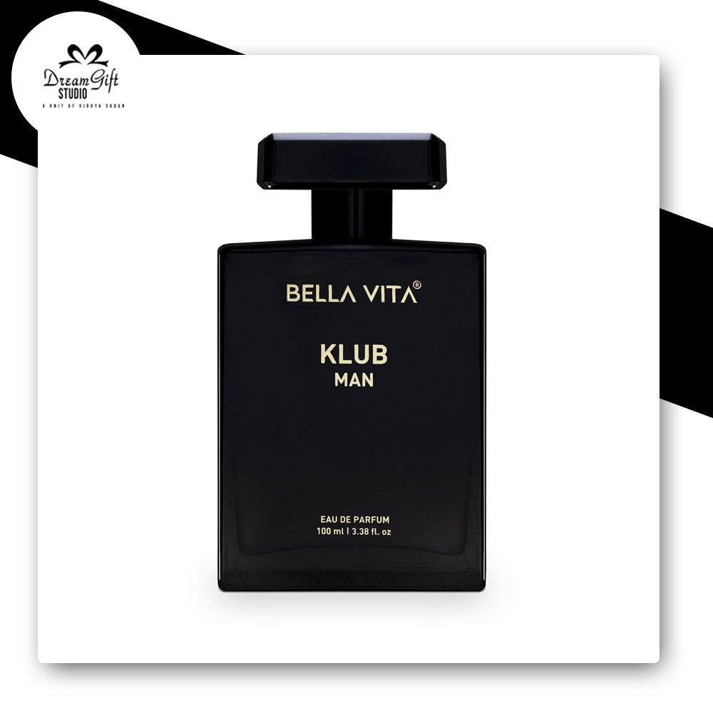 Bella Vita Luxury KLUB Eau De Parfum for Men | 100ml Long-Lasting Perfume | Notes of Lemon, Rose & Vanilla | Musky, Spicy & Woody Premium Fragrance