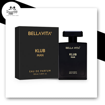 Bella Vita Luxury KLUB Eau De Parfum for Men | 100ml Long-Lasting Perfume | Notes of Lemon, Rose & Vanilla | Musky, Spicy & Woody Premium Fragrance