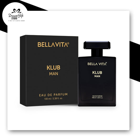 Bella Vita Luxury KLUB Eau De Parfum for Men | 100ml Long-Lasting Perfume | Notes of Lemon, Rose & Vanilla | Musky, Spicy & Woody Premium Fragrance