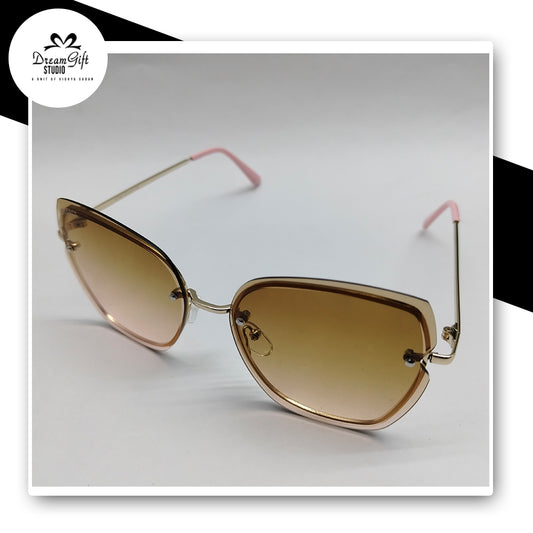 Versace  Square-Rimmed Sunglasses Gold Frame with Warm Brown Gradient Lenses