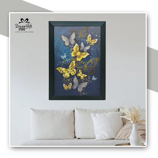 Gold Foil Butterfly Wall Art Frame | 14×20 inches