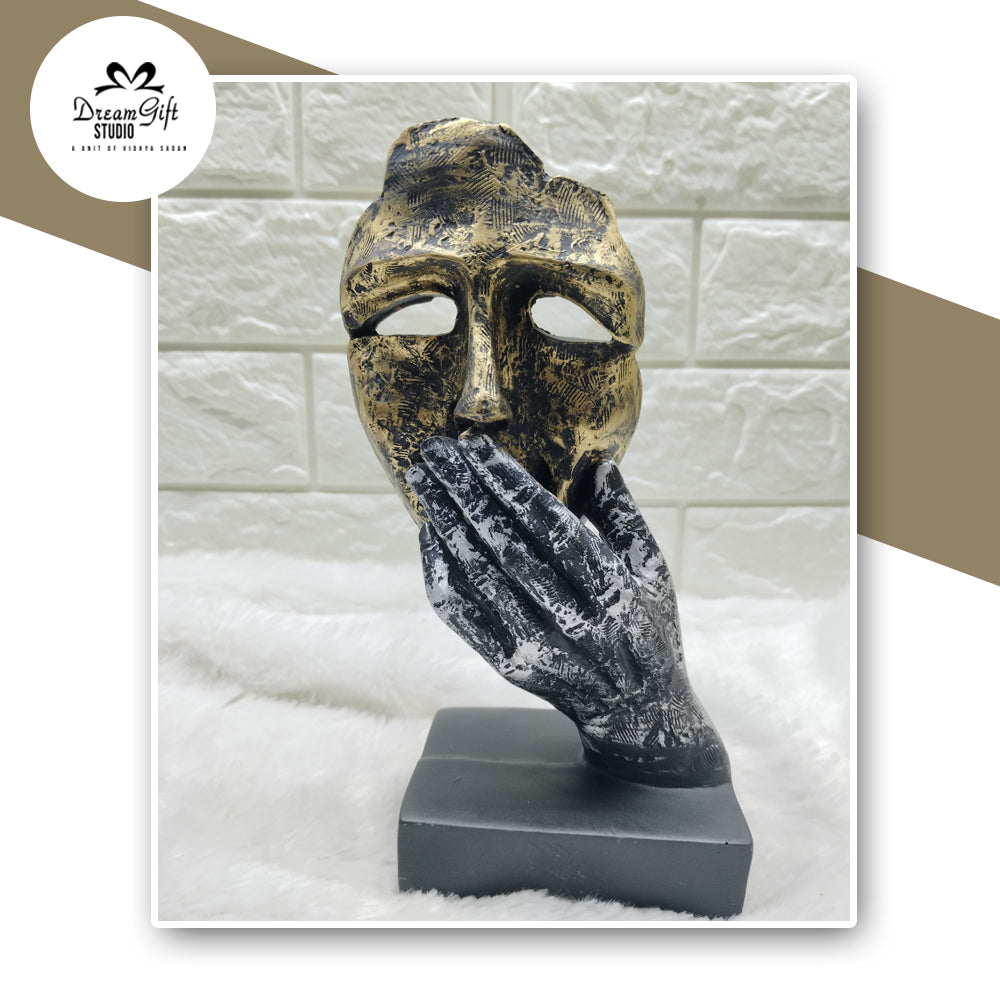 🧿 Modern Art “3 Wise Faces” Resin Sculpture Set – Speak, See & Hear No Evil