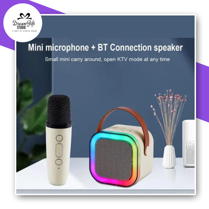 K12 Portable Bluetooth Speaker with Wireless Karaoke Mic – 16W AeroSound 360° Audio, RGB Lights, TF/USB Support, Upto 6Hr Playtime