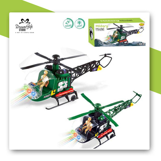 Military Model Helicopter Toy with Sound and Light