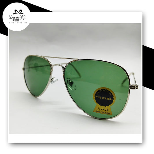Classic Black Aviator Sunglasses – Green UV400 Polarized Lenses