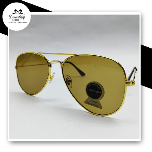 Classic Gold Aviator Sunglasses – Yellow UV400 Polarized Lenses