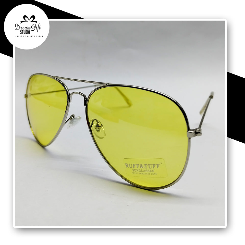 Classic Silver Frame Sunglasses – Yellow UV400 Polarized Lenses