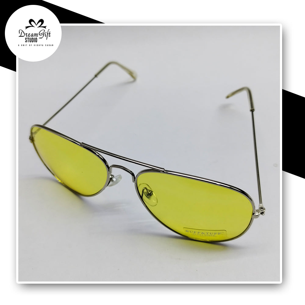 Classic Silver Frame Sunglasses – Yellow UV400 Polarized Lenses