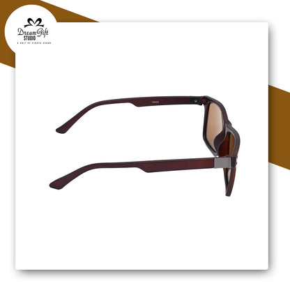 Brown Rectangular Sunglasses – Amber-Tinted Lenses | Lightweight & UV400 Protected
