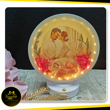 Personalized Floral Round Frame