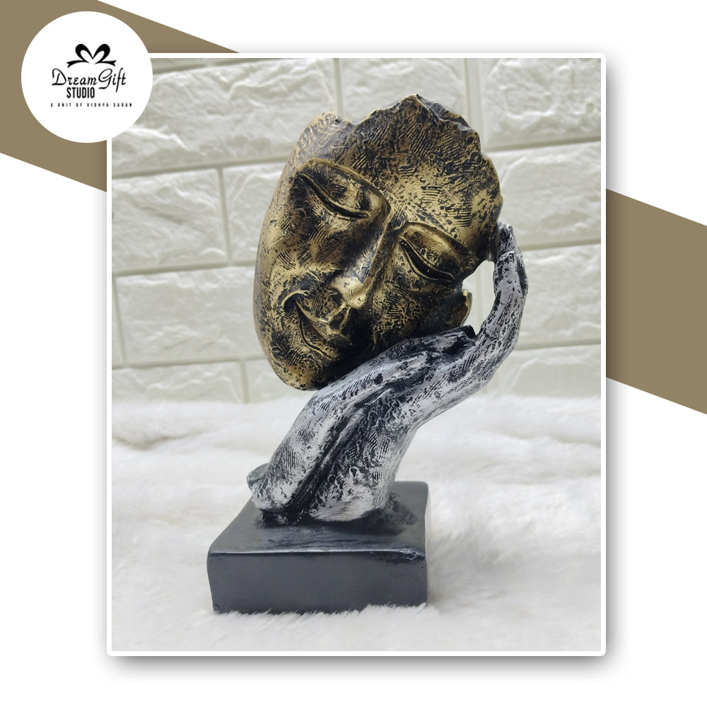 🧿 Modern Art “3 Wise Faces” Resin Sculpture Set – Speak, See & Hear No Evil