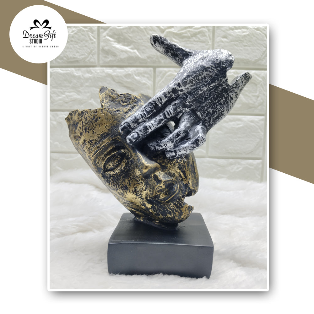 🧿 Modern Art “3 Wise Faces” Resin Sculpture Set – Speak, See & Hear No Evil