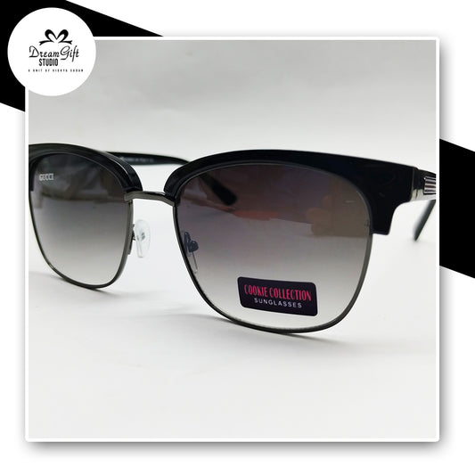 Gucci Cookie Collection Sunglasses – Black Clubmaster Frame with Gradient Grey Lenses & Metal Rim