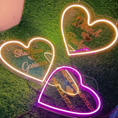 Acrylic Neon Heart Frame