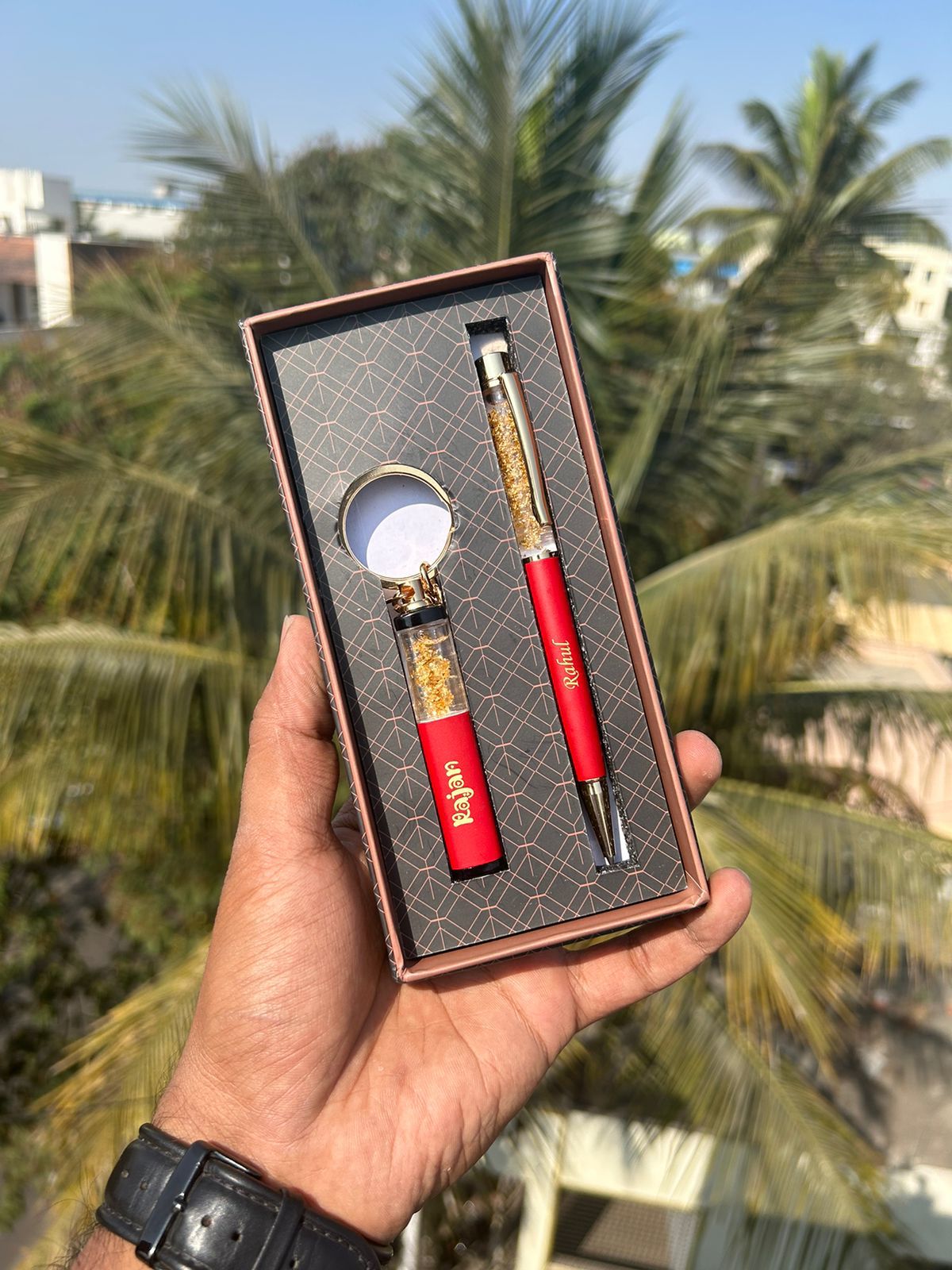 Goldflake Pen & Keychain Set