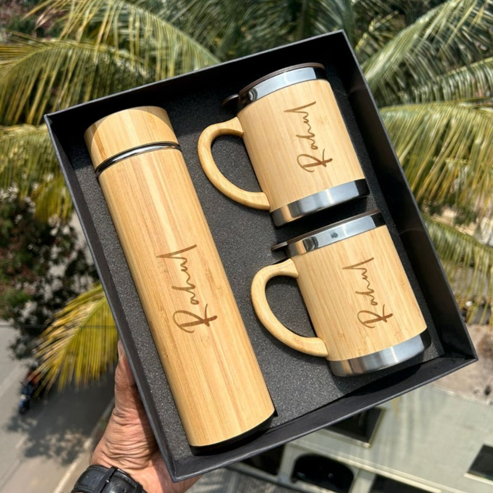 Wooden Flask - Cup Set