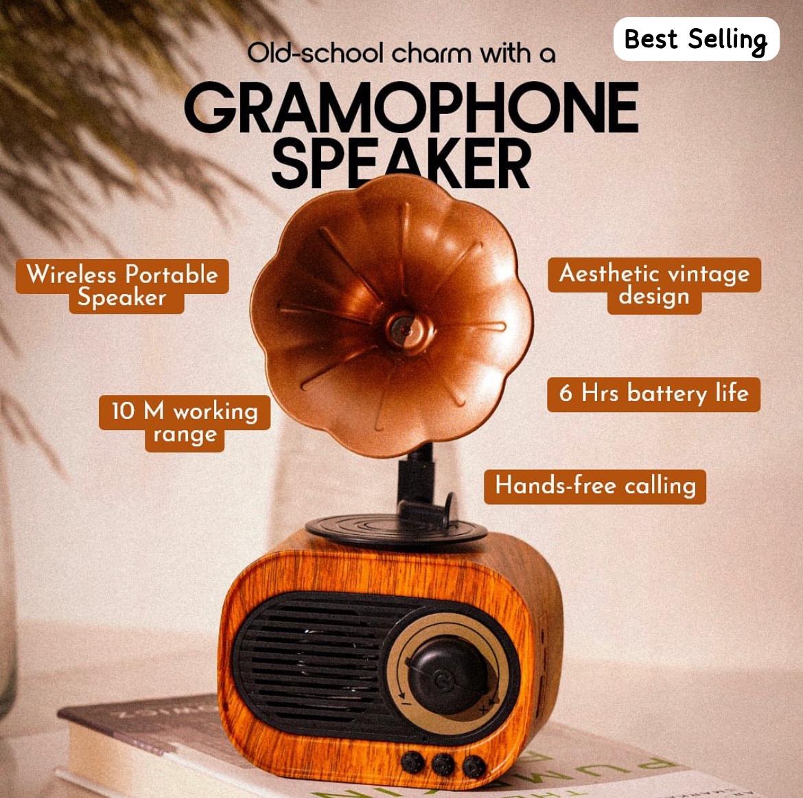 Gramaphone Bluetooth Speaker